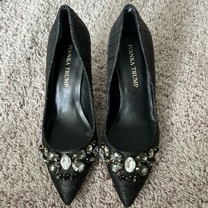 Ivanka Trump Black Heels with Rhinestones.  Size 6M